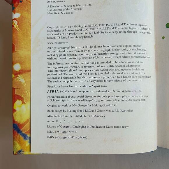 The Power (The Secret) - Hardcover By Rhonda Byrne 1st Edition - Picture 4 of 4
